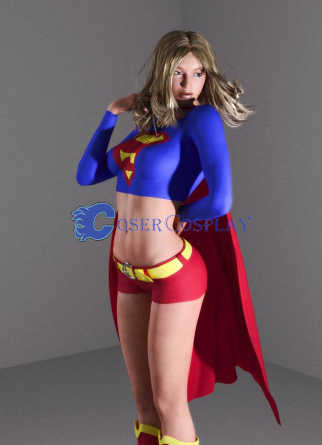 Supergirl Cosplay Costume With Cape